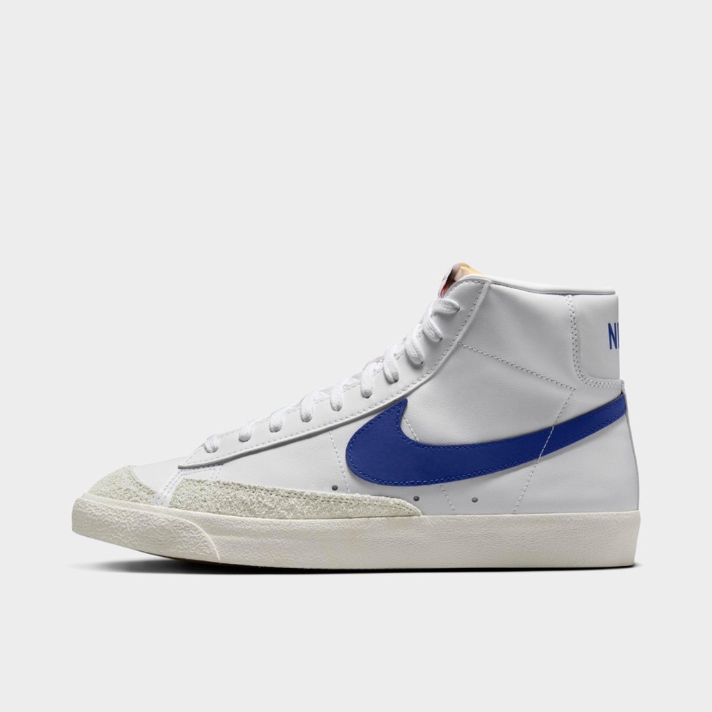 Nike Women’s High-Top Sneakers White with Blue Swoosh